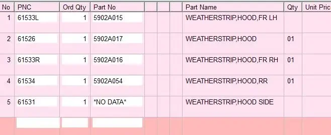 후드 고무 씰, 파제로 V90 2007-2023 5902A016 보닛 웨더스트립, 몬테로 V80 바디 클립, 쇼군 No V7 용, 1 개 또는 6 개