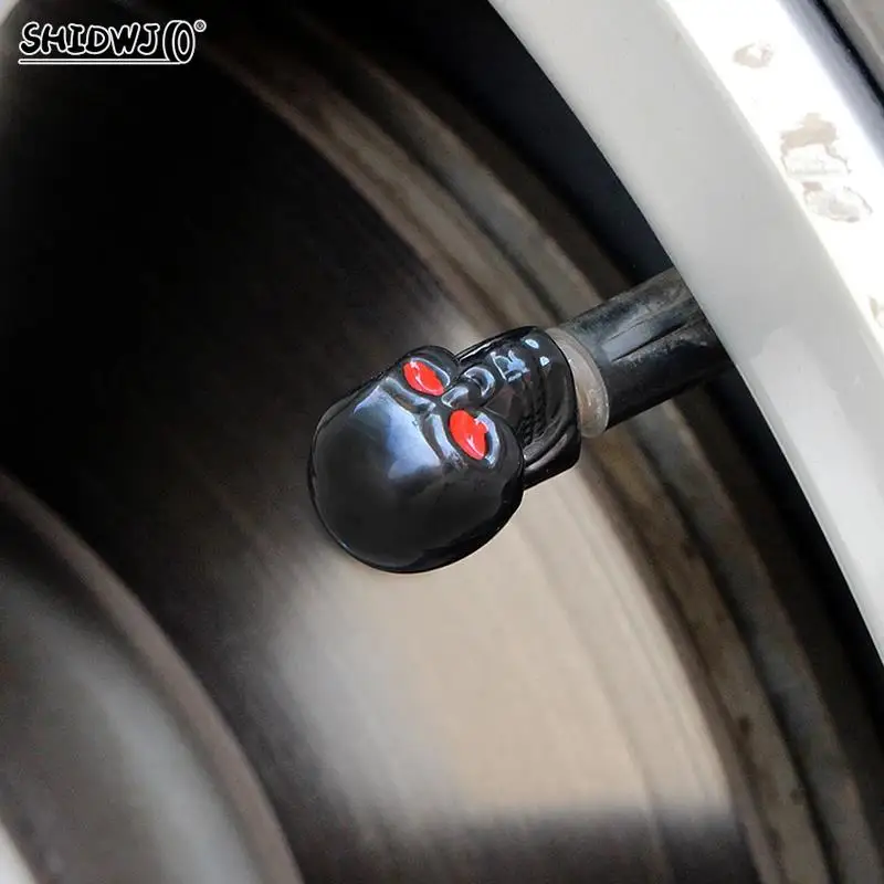 해골 모양 자동차 밸브 캡, 휠 밸브 캡, 자동 타이어 공기 밸브 스템 캡, 더스트 커버, 자전거, 차량용 스타일링 휠, 4 개