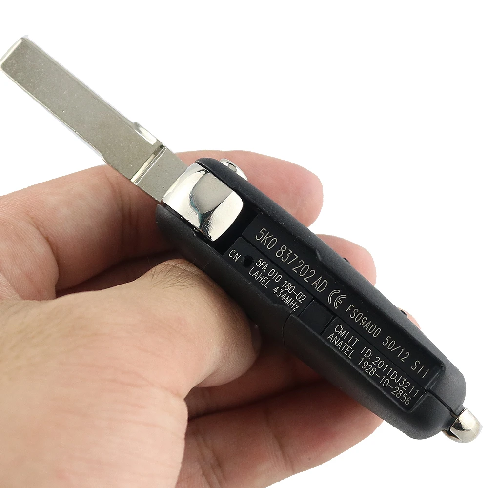 원격 자동차 키 쉘, 폭스바겐 VW 제타 티구안 골프 Mk6 캐디 Eos 스코다 톨레도, 보라 사기타 폴로 파사트, 딱정벌레 언컷 블레이드