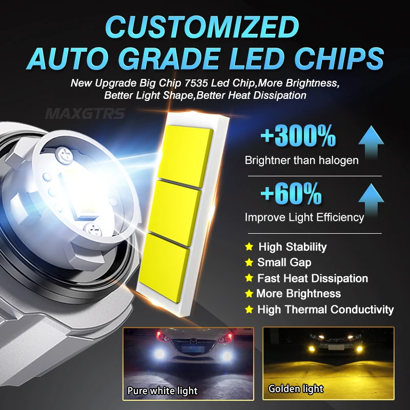 도요타 코롤라 크라운 야리스 아쿠아 해리어 나오 프리우스 혼다 시빅 LED 안개등, 정품 램프 교체, 3000K 6000K