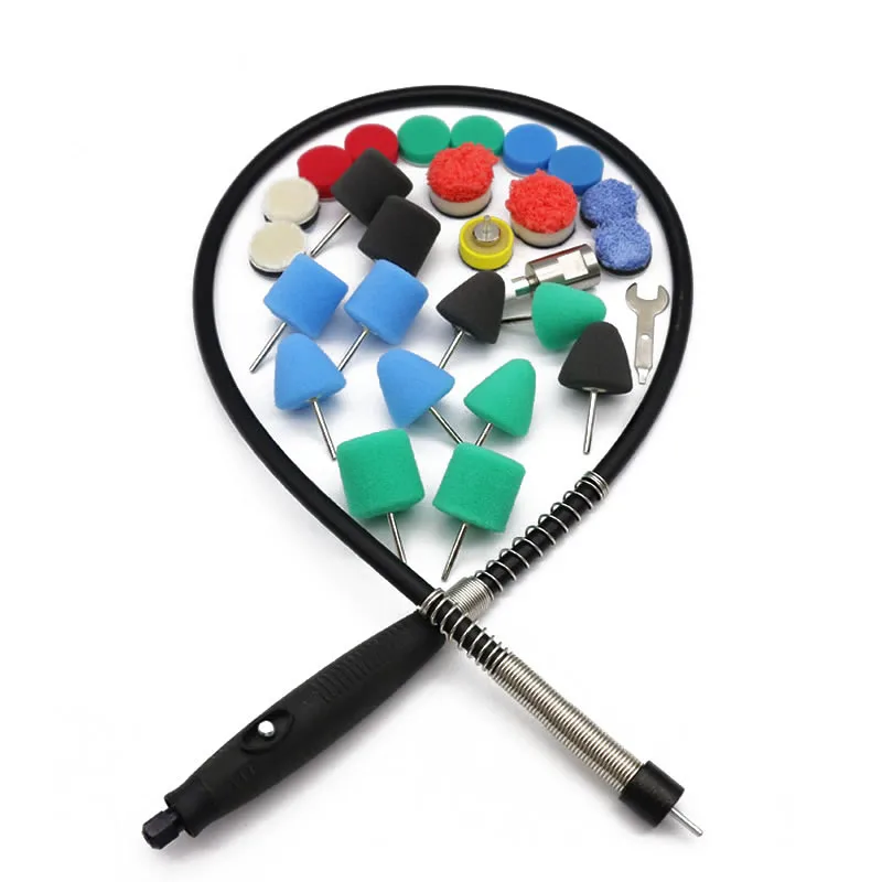 자동차 디테일링 미니 연마 패드, M14 드릴 연마 패드, 스폰지 유연한 샤프트 버핑 휠 키트, 자동 연마기 기계 세트