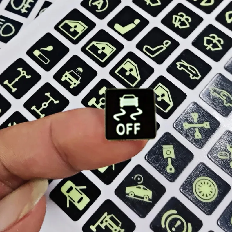 자동차 창문 단추 야광 스티커, 형광 데칼, 안전 스위치, 자동차 스티커 장식, 야광 자동차 액세서리