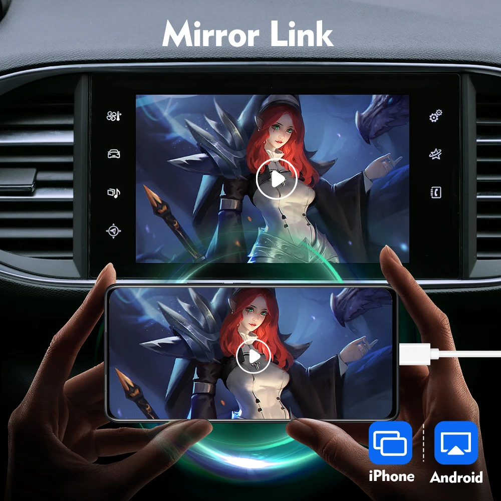 EBILAEN 무선 카플레이, 푸조 시트로엥 SMEG NAC 피카소 C4 C5 DS4 DS3 308 508 208 3008 모듈 박스 미러 링크, 안드로이드 오토