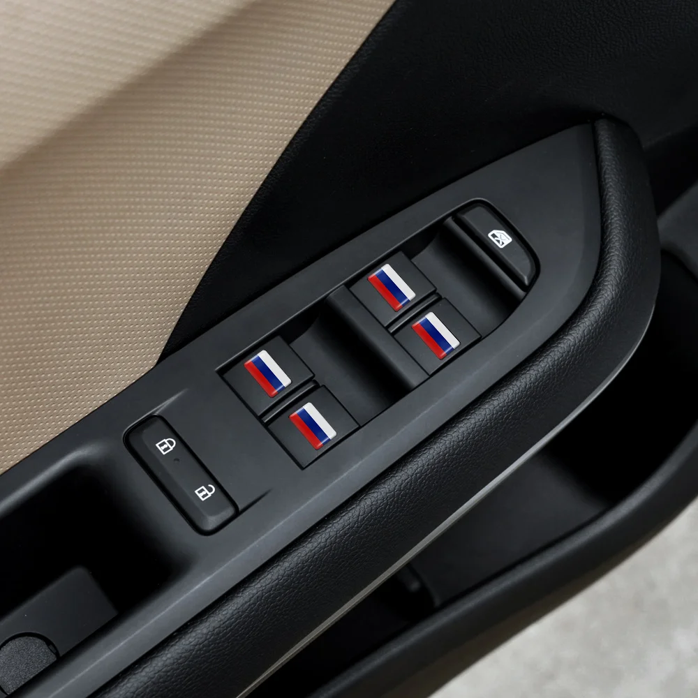 에폭시 자동차 창문 리프트 단추 스티어링 휠 스티커, 터키, 네덜란드, 캐나다, 체코, 우크라이나, 국기 배지, 10 개