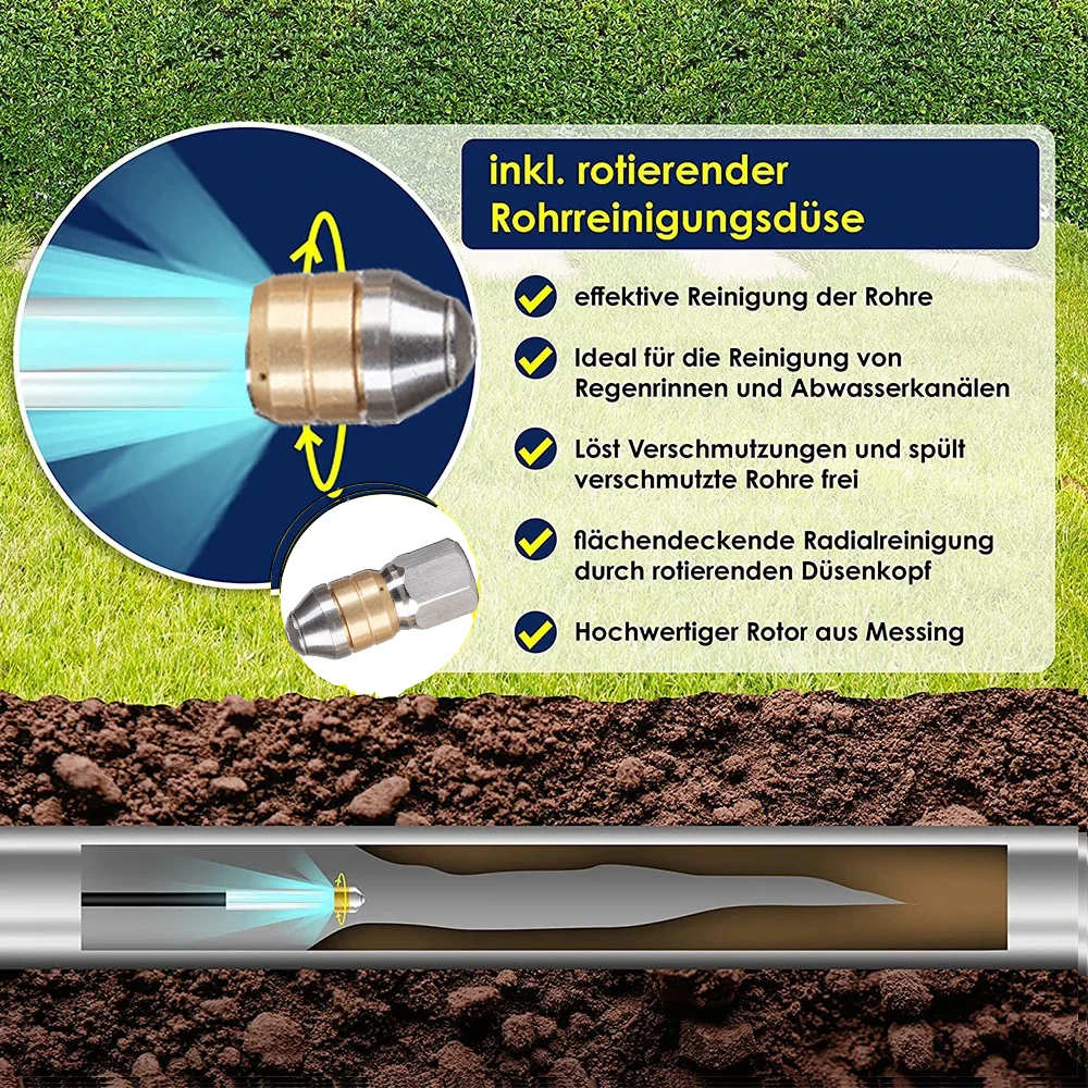 고압 파이프 배수관 하수도 청소 준설 깍지 청소 깍지, 카처 어댑터 액세서리, 배수 청소기 페렛