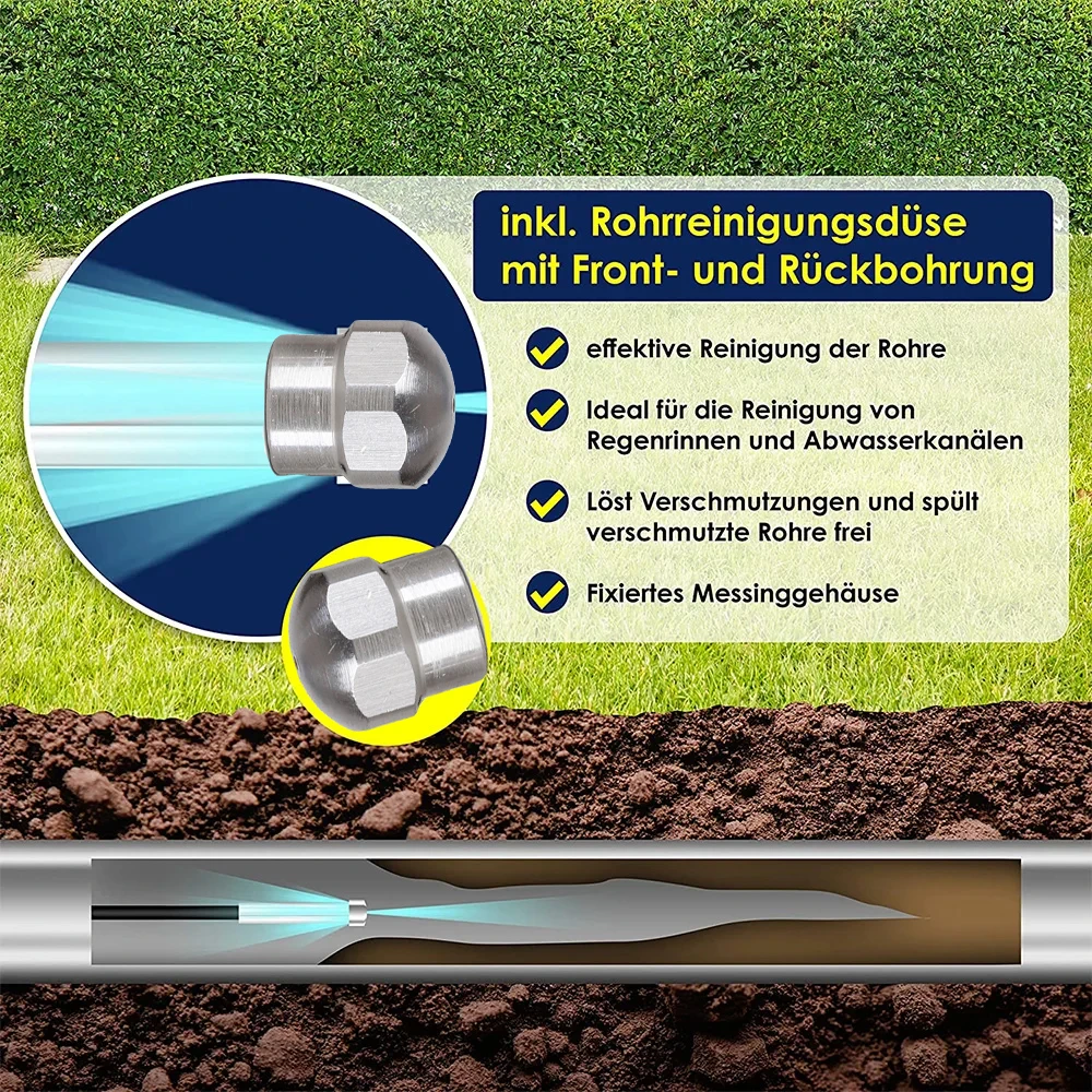 고압 파이프 배수관 하수도 청소 준설 깍지 청소 깍지, 카처 어댑터 액세서리, 배수 청소기 페렛
