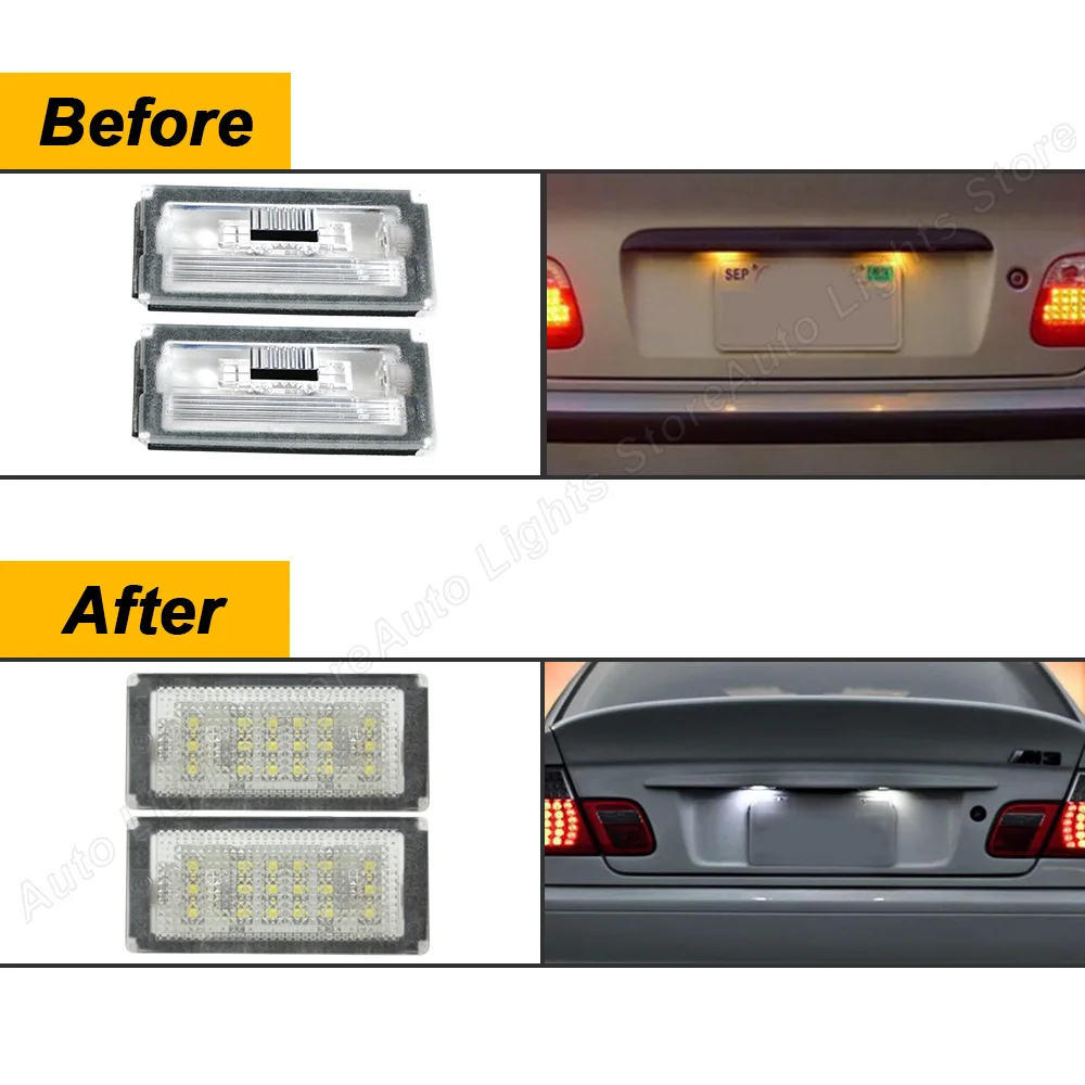 BMW 번호판 조명, M3 1998-2006 번호판 램프, 플러그 앤 플레이 방수, 12V 화이트, 2PCs 번호판 조명, E46