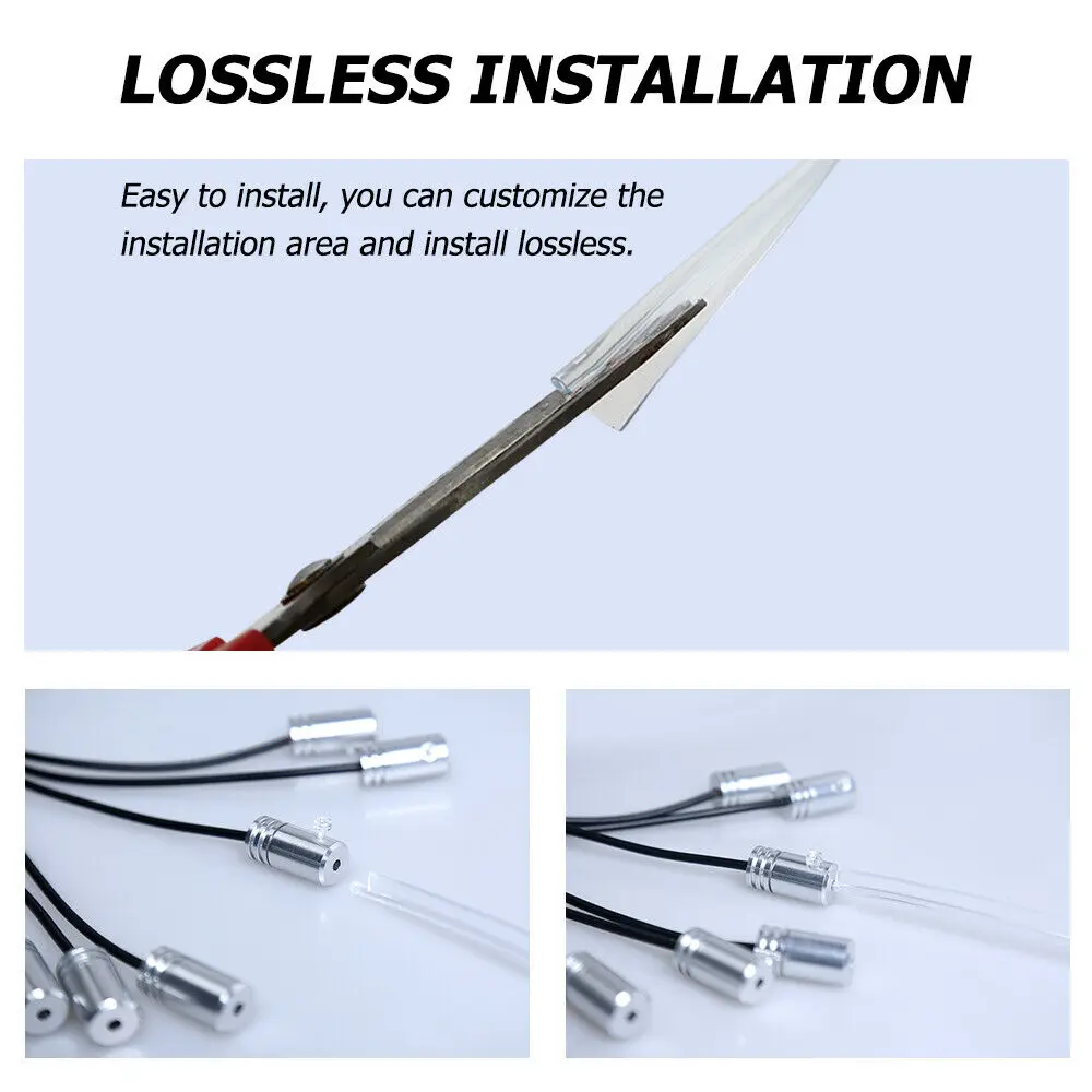 자동차 인테리어 장식 광섬유 네온 와이어 스트립 라이트 가이드, 주변 조명 장비용 익스텐션 액세서리, 3mm