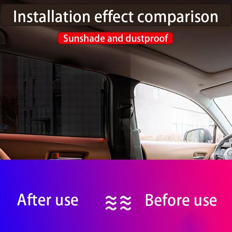 자동차 창문 스크린 도어 커버 UV 차단 차양 네트, 자동차 전면 및 후면 차양, 자동차 부품 차양, 자동차 창문용 차양, 2 개