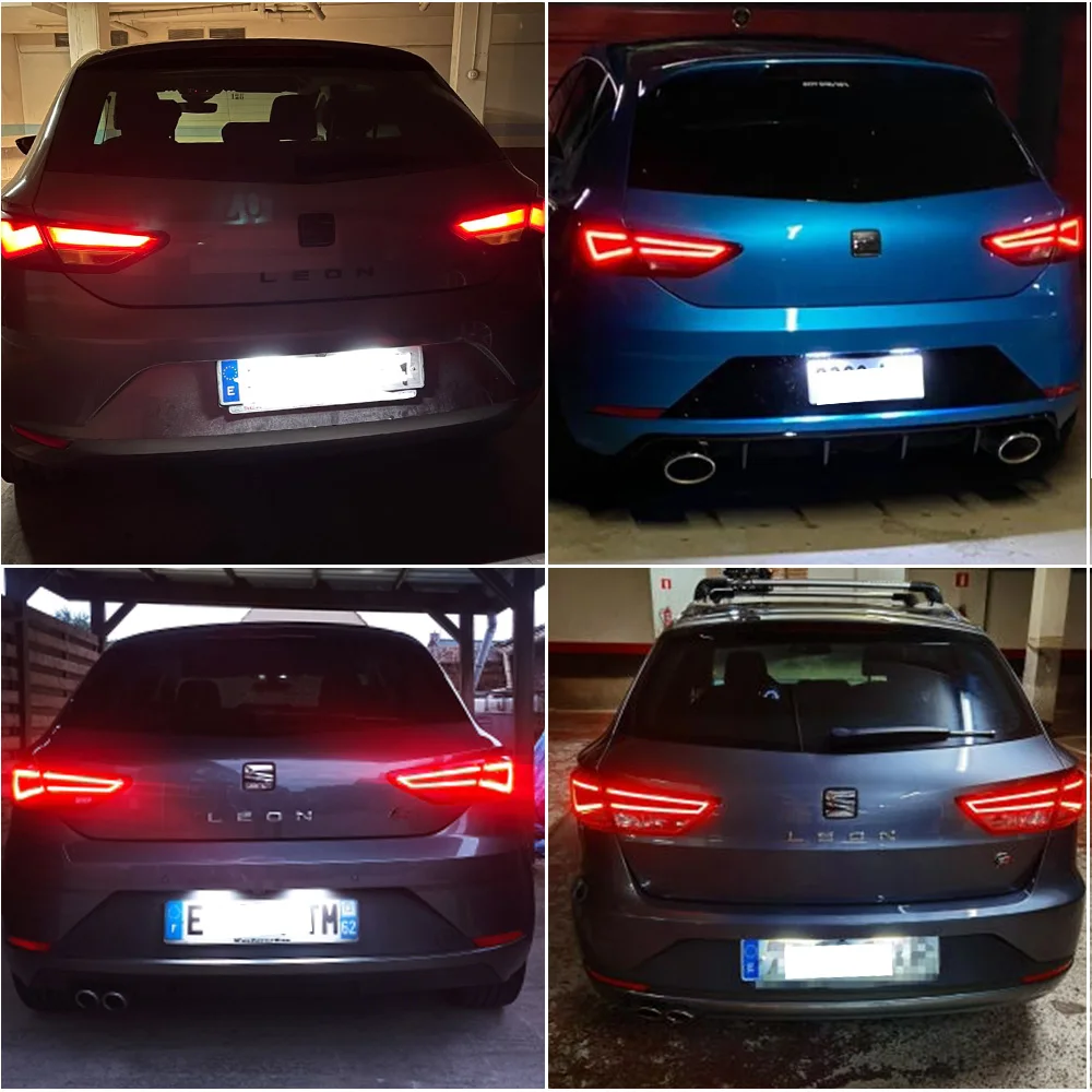 좌석용 LED 라이센스 번호판 라이트 램프, 이비자 6L 6J MK3 MK4 MK5 레온 MK2 MK3 5F 1M 아로사 알테아 코르도바 톨레도 5P, 2 개