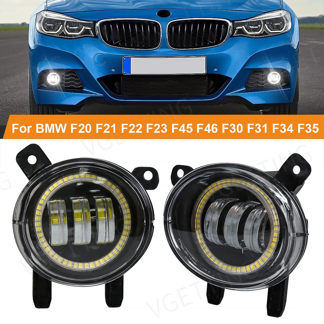 자동차 LED 엔젤 아이 안개등, BMW F20, F21, F22, F23, F45, F46, F30, F31, F34, F35, 프론트 범퍼 렌즈, 할로겐 헤드라이트 주행등, 12V title=자동차 LED 엔젤 아이 안개등, BMW F20, F21, F22, F23, F45, F46, F30, F31, F34, F35, 프론트 범퍼 렌즈, 할로겐 헤드라이트 주행등, 12V 