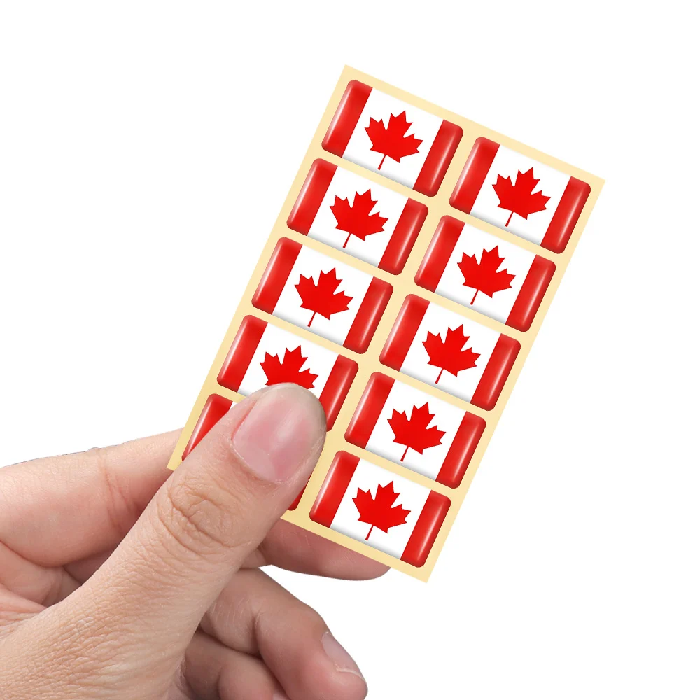 에폭시 자동차 창문 리프트 단추 스티어링 휠 스티커, 터키, 네덜란드, 캐나다, 체코, 우크라이나, 국기 배지, 10 개