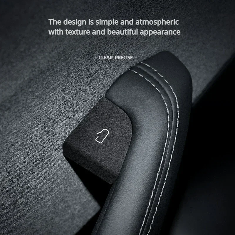 문짝 스위치 스티커, 테슬라 모델 3 + 알칸타라 얇은 패치 스웨이드 장식 스티커, 신모델 3 하이랜드 2024 자동차 인테리어
