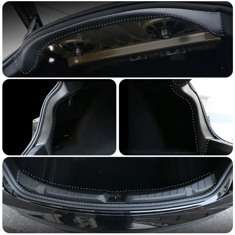 트렁크 실 플레이트 커버, 부트 로딩 보호대, 화물 엔트리 가드, 측면 삽입 트림, 테슬라 모델 3 하이랜드 2024/2018-2023 용