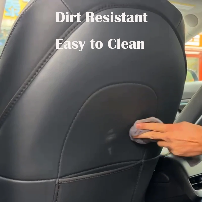 카시트 등받이 보호대 발차기 방지 패드, 긁힘 방지 매트 액세서리, 탄소 섬유 가죽, 테슬라 모델 3 모델 Y