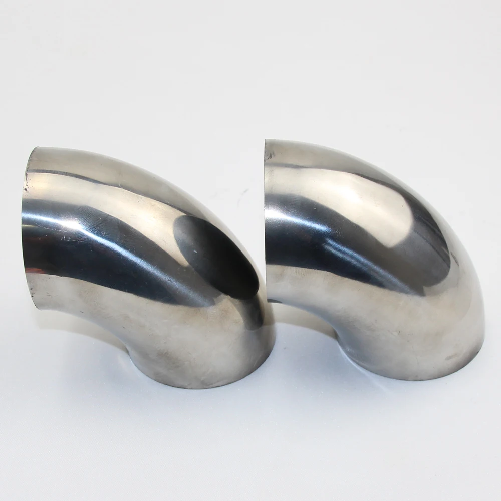 스테인레스 스틸 엘보, 용접 배기관 연결 파이프, 90 도 각도 엘보, 1.5mm 두께, 51mm, 54mm, 57mm, 63mm, 76mm, 1 개 304