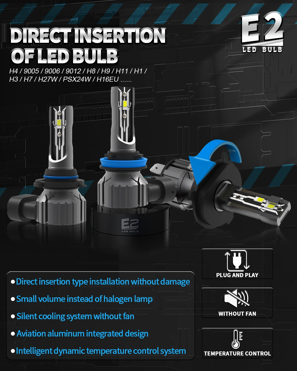 AENVTOL 자동차 안개등 운전 주간 주행 램프, H27 880 881 LED 전구, H27W, H8, H11, H7, 12V, 30000LM, 6500K, 화이트, 2 개