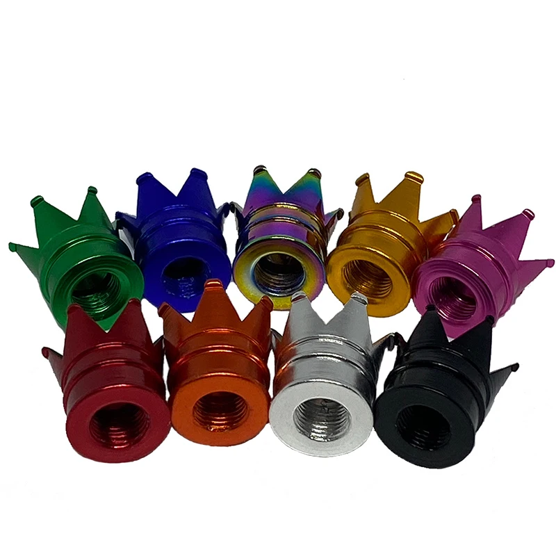 크리에이티브 크라운 알루미늄 자동차 휠 타이어 에어 밸브 스템 캡, 먼지 커버, 자동차 스타일링 장식, 자동차 외부 장식, 1/4 개