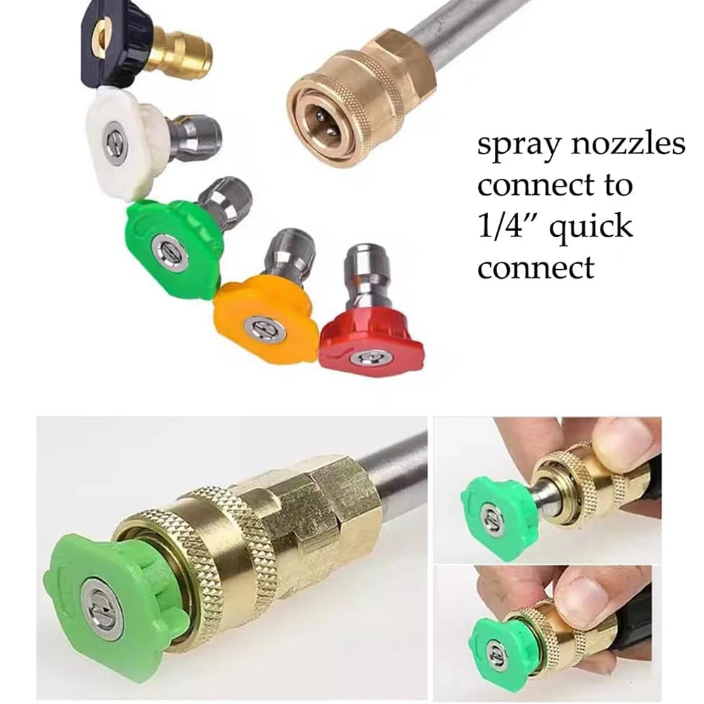 ROUE 로드 제트 자동차 청소 고압 물총 연장, Karcher K2 K3 K4 K5 K6 K7 노즐 포함, 1/4 인치