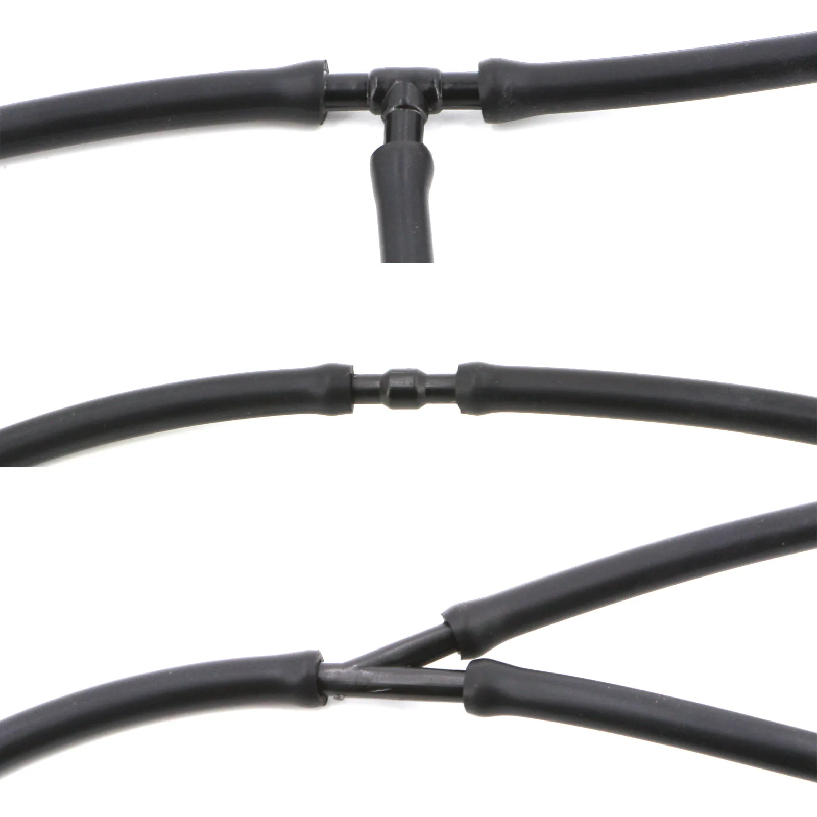 18Pcs 유니버설 와이퍼 와셔 노즐 호스 튜브 조이너 파이프 커넥터 T 조각 스트레이트 티 3 웨이 Y 조각 공기 연료 물 가솔린