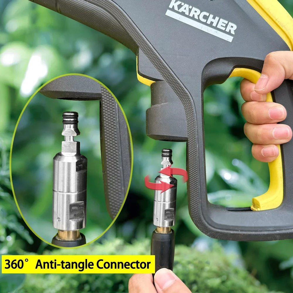 고압 와셔 파이프 커넥터, 카처 보쉬 대우 압력 건 호스용, 360 도 회전 커넥터, 엉킴 방지 회전