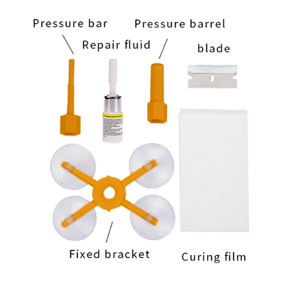 앞 유리 수리 키트, 균열 유리, 빠른 수리 도구, 복원 송진 실러 페인트 클리너, 자동차 액세서리 글로스, 1 개