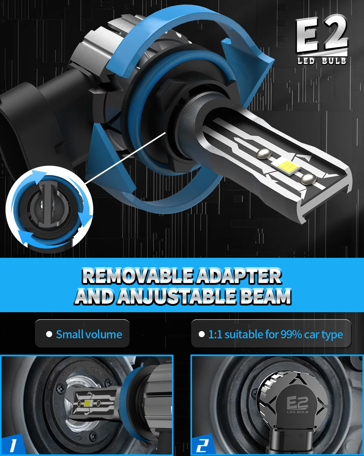 AENVTOL 자동차 안개등 운전 주간 주행 램프, H27 880 881 LED 전구, H27W, H8, H11, H7, 12V, 30000LM, 6500K, 화이트, 2 개