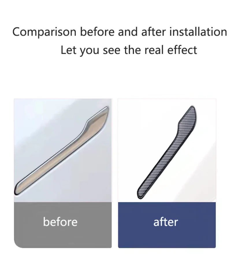 테슬라 모델 3 Y용 탄소 섬유 ABS 스타일링 프리미엄 내구성 액세서리, 모델 3 2023 자동차 문짝 핸들 커버 보호대 스티커
