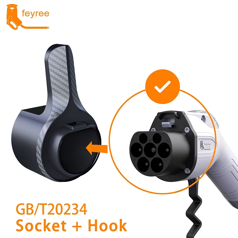 Feyree EV 충전기 GB/T 타입 홀더, 벽걸이 전기 자동차 충전 케이블 오거나이저, 전기 자동차용 벽 브래킷 충전기 홀더