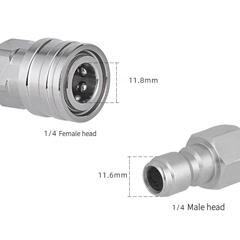 고압 세척기 세차 건 헤드 1/4, 빠른 삽입 연장 로드, 스프레이 건 액세서리, 스테인레스 스틸 연장 로드