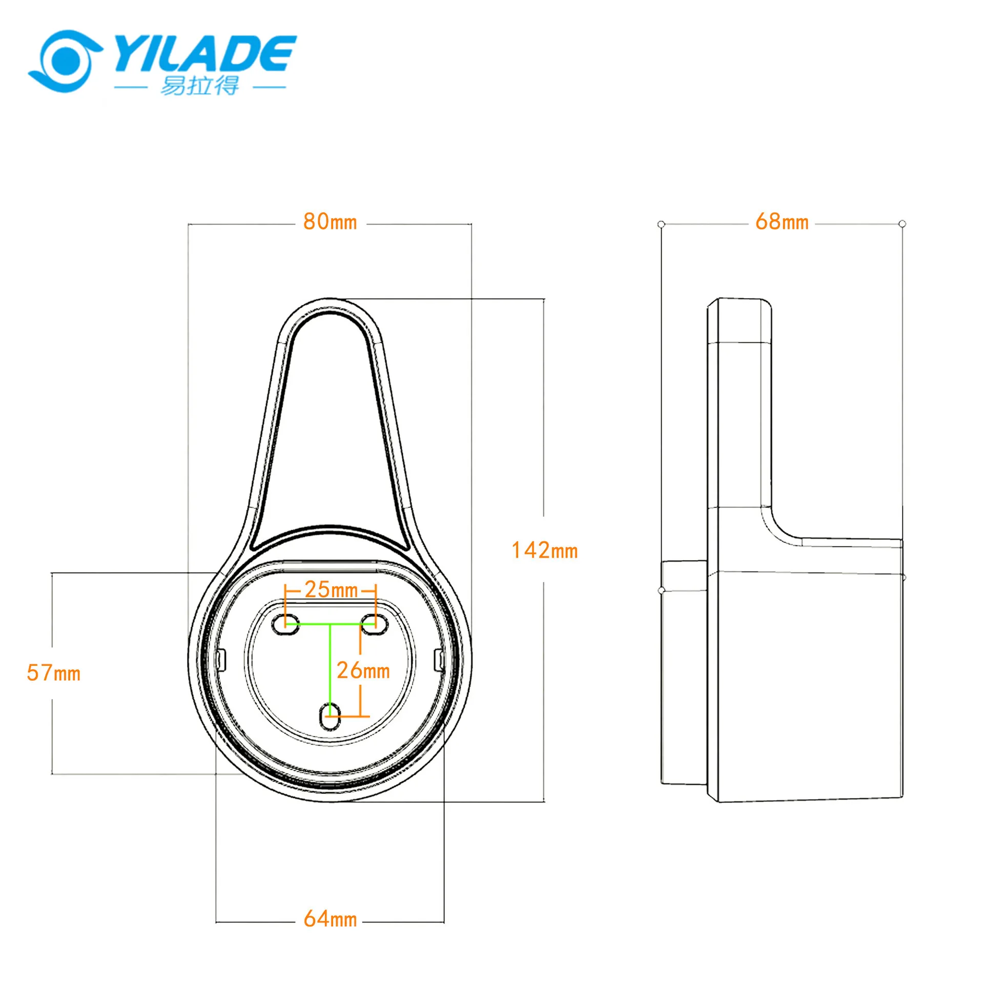 YILADE EV 충전기 케이블 거치대, SAEj1772 타입 1, 타입 2, 테슬라, GBT용 벽걸이 전기 자동차 충전기 커넥터 깍지 홀스터