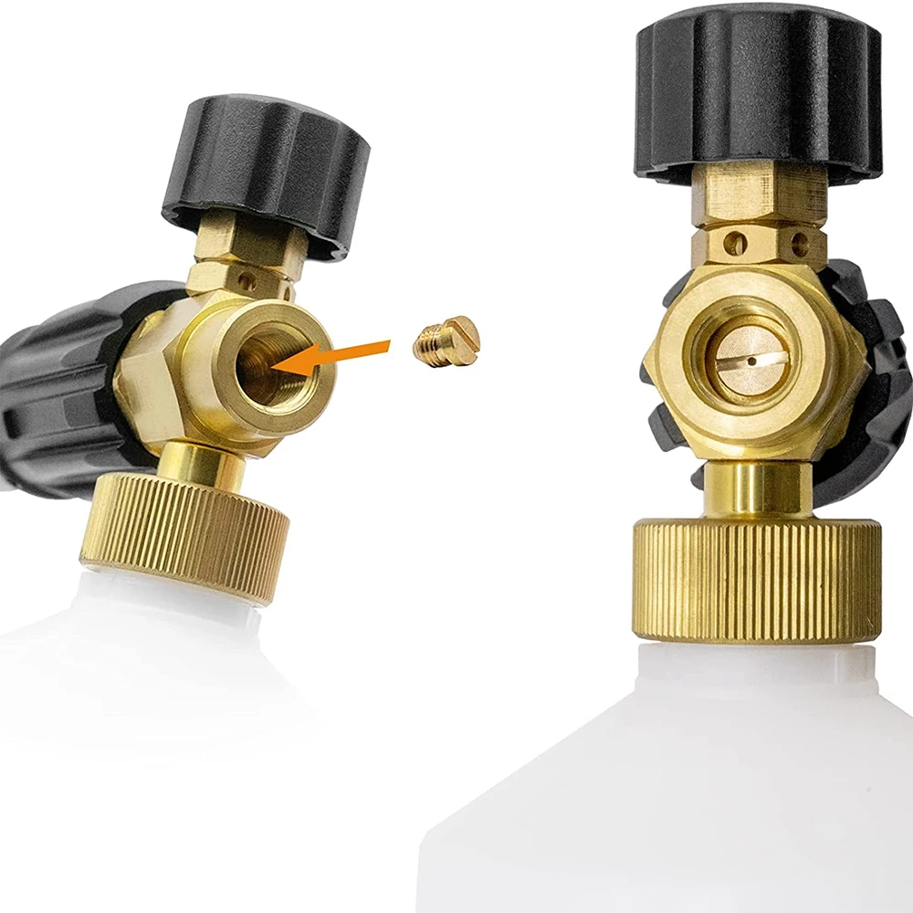 구리 코어 스노우 폼 캐논 오리피스 깍지 팁 스레드 고압 폼 스프레이건 황동 교체 깍지 헤드, 0.9mm-1.4mm