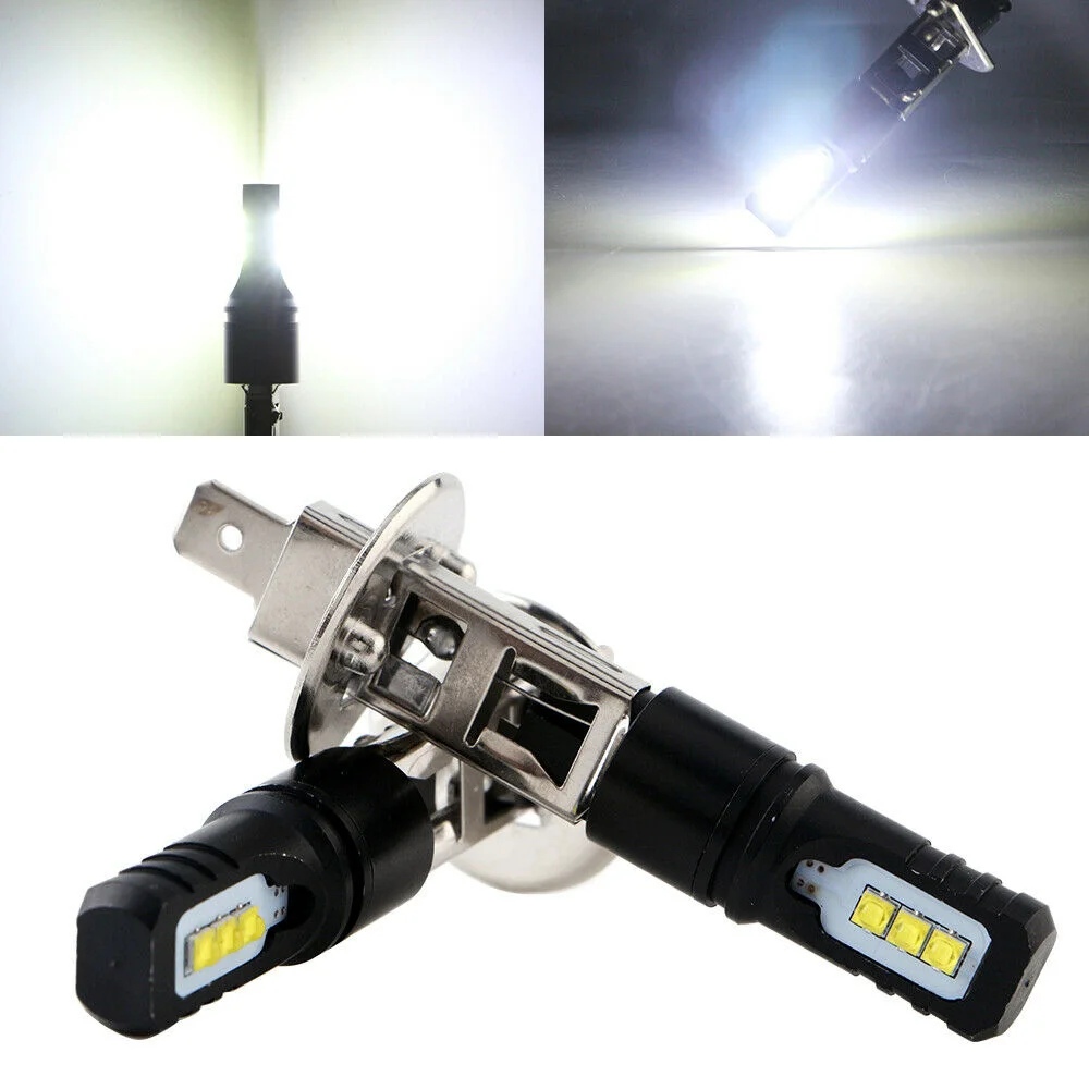 슈퍼 브라이트 화이트 DRL LED 헤드라이트 전구 키트, 하이 빔 CSP 칩, 안개등 주행등, 자동 12V, 24V, 2x H1, 80W, 6000K, 6000LM