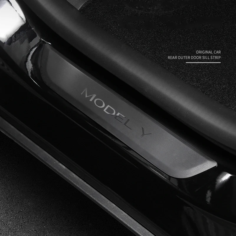 테슬라 모델 Y용 후면 문짝 입구 카펫 보호대, 스커프 방지 데칼, 전면 문짝 씰 플레이트 커버, 페달 레스트, 킥 방지 패드