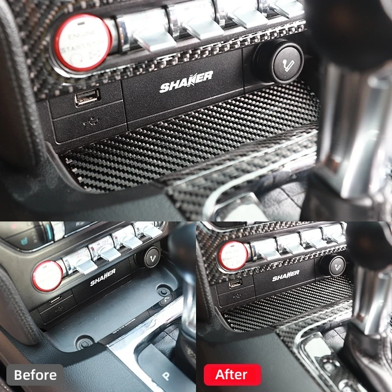 포드 머스탱 GT 2015-2021 액세서리, 탄소 섬유 스타일 인테리어 자동차 보관함 트림 커버 트림 스티커 데칼 장식