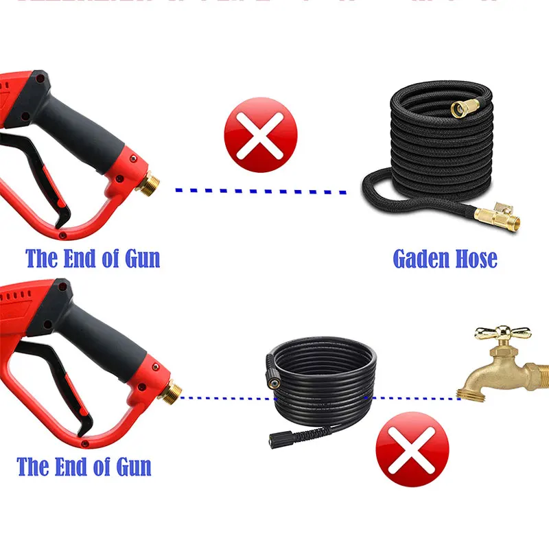 3 in 1 고압 물총, 5000psi 세차 농업 급수, 정원 급수, 지팡이 연장 교체 포함
