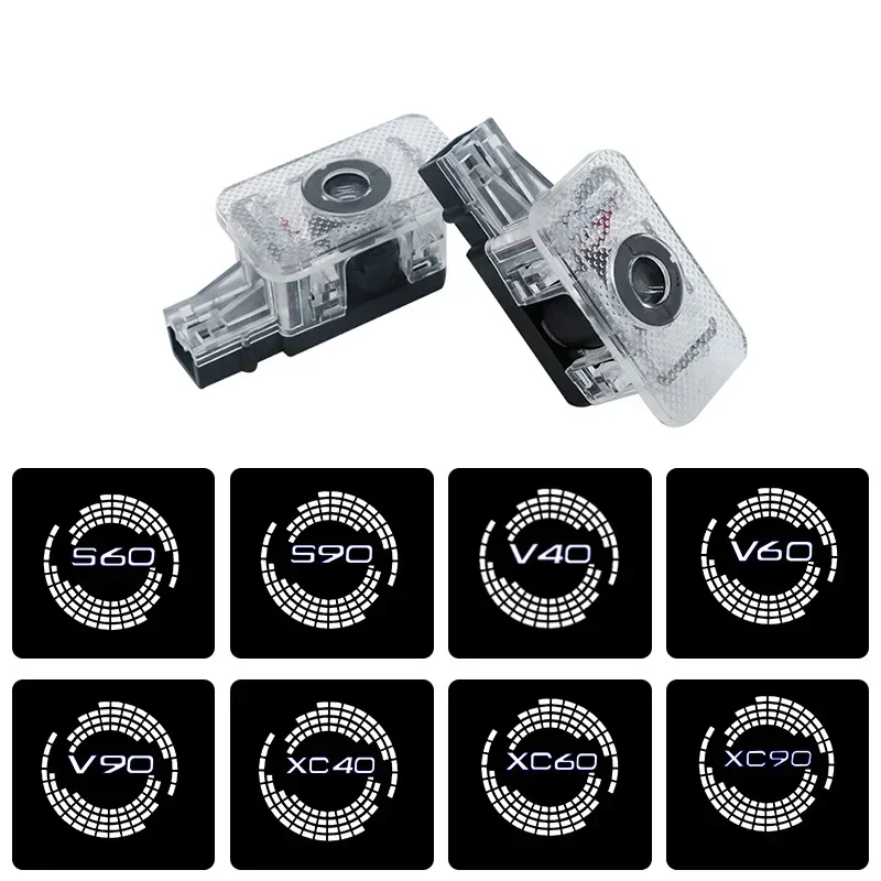 LED 환영 램프 프로젝터 로고 고스트 램프, 자동차 부품 장식, 볼보 메가 자동차에 적합, 2 개, 4 개