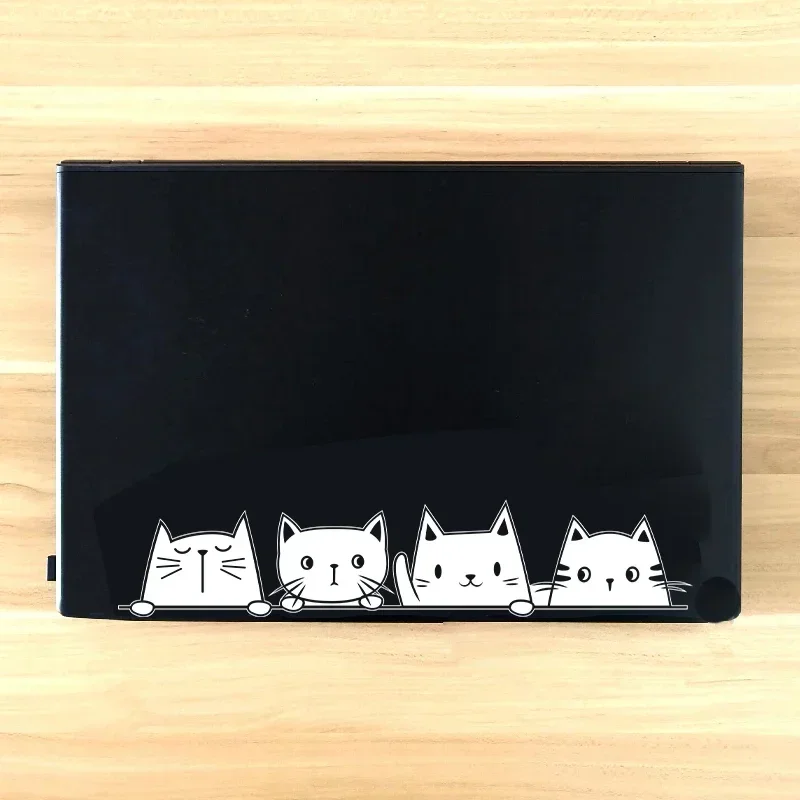 엿보기 고양이 비닐 스티커, 자동차 창 범퍼 장식, 할로윈 고양이 데칼, 모피 새끼 고양이 노트북 자동차 스티커