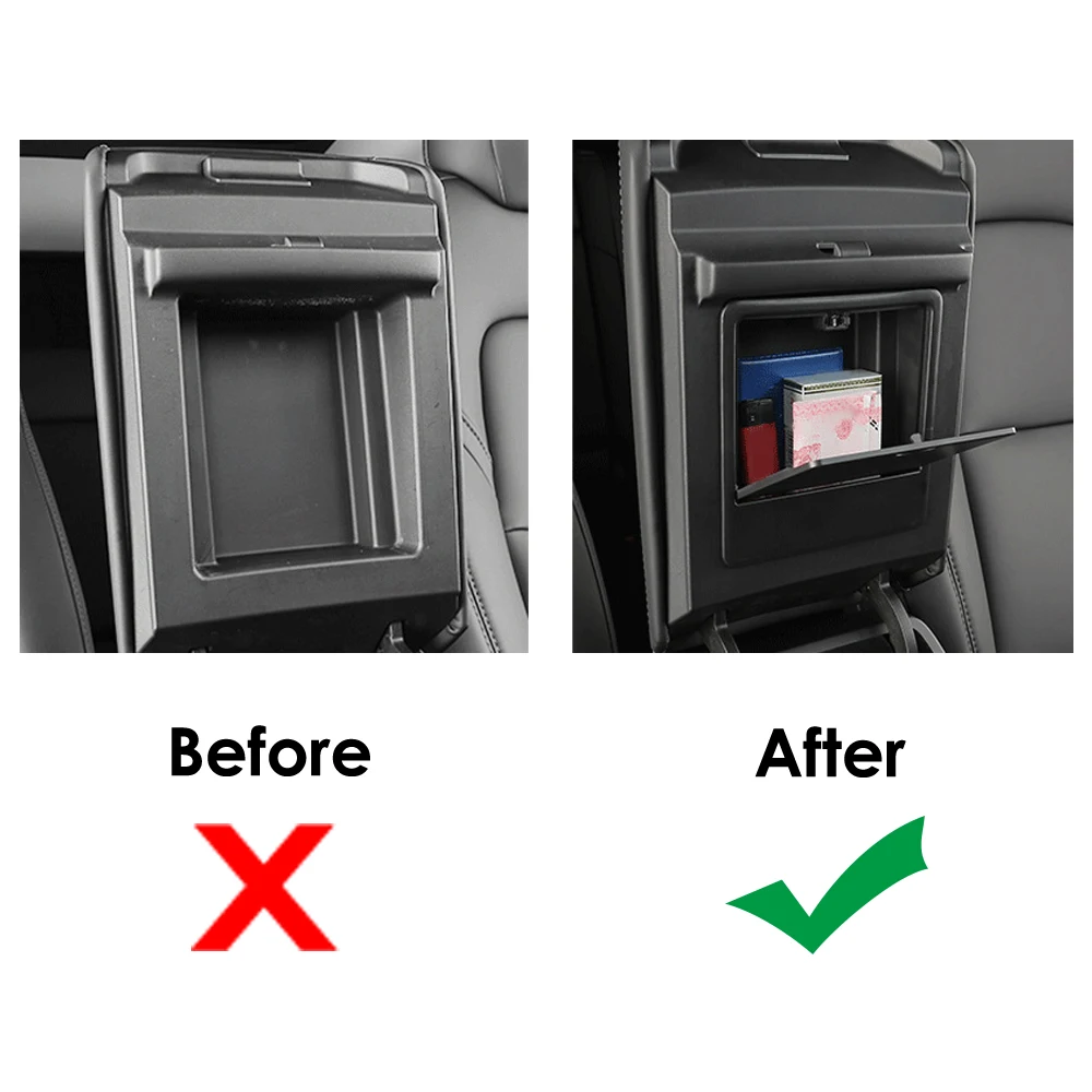 ABS 자동차 팔걸이 거치대 박스, 센터 콘솔 정리함 팔걸이 숨겨진 보관함, 테슬라 모델 3 Y용 액세서리, 1 개