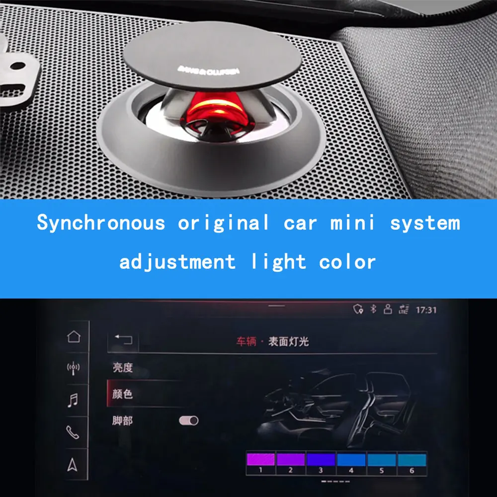 LED 리프팅 트위터 스피커, 아우디 A4, A5, A6, A7, Q5, C7, C8, B9, 자동차 악기 전기 고음 경적 장식 파, 32 색