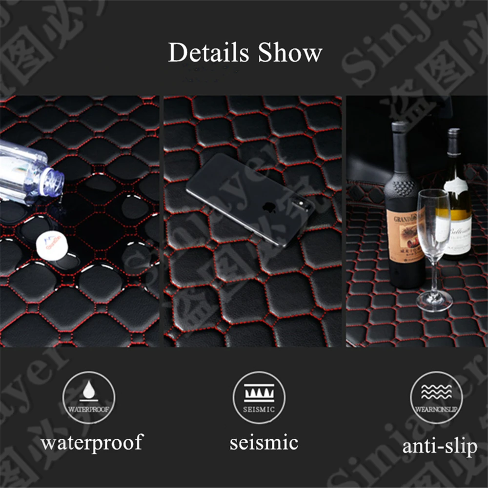 자동차 트렁크 매트, 볼보 XC60, XC90, XC40, S60, S90, V40, V60, V90, S80, C30, C40, 플랫 사이드, 카고 보호 카펫 라이너, 테일 부트 커버