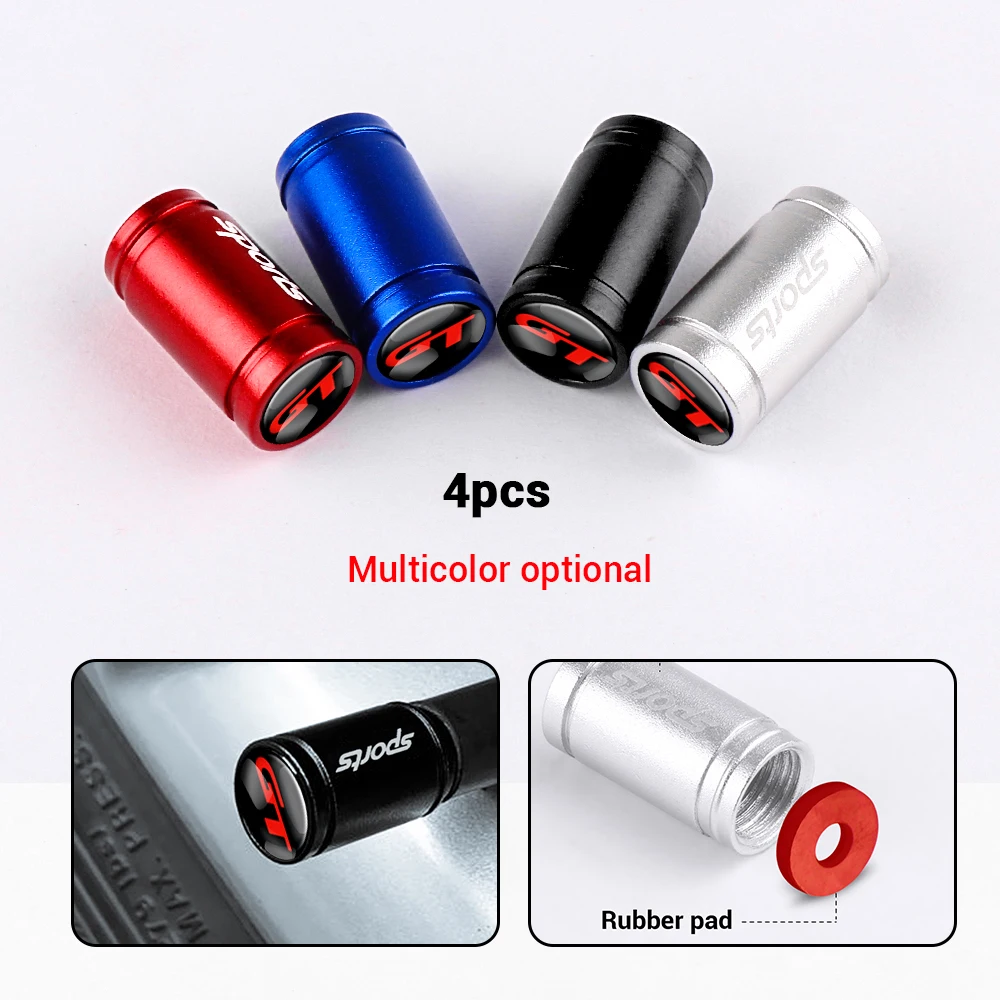 GT 로고 배지 금속 타이어 밸브 캡, 자동차 휠 타이어 밸브 커버, 오토바이 자전거, 볼보, 스즈키, 현대 시트, 르노, 폭스바겐용, 4 개 title=GT 로고 배지 금속 타이어 밸브 캡, 자동차 휠 타이어 밸브 커버, 오토바이 자전거, 볼보, 스즈키, 현대 시트, 르노, 폭스바겐용, 4 개