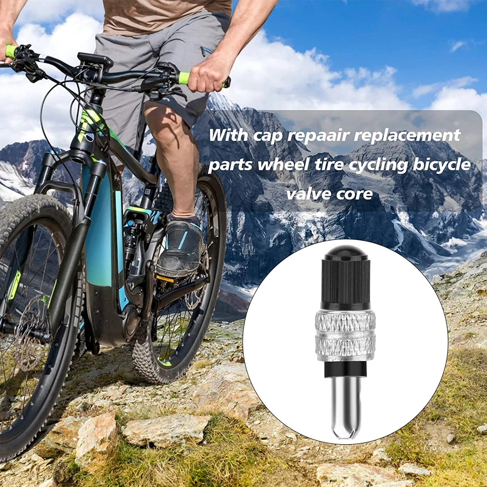 독일 유형 자전거 밸브 코어 세트 10 개/세트, 나무 던롭 네덜란드어 자전거 타이어 교체 구리 실버 자전거 부품과 호환 가능
