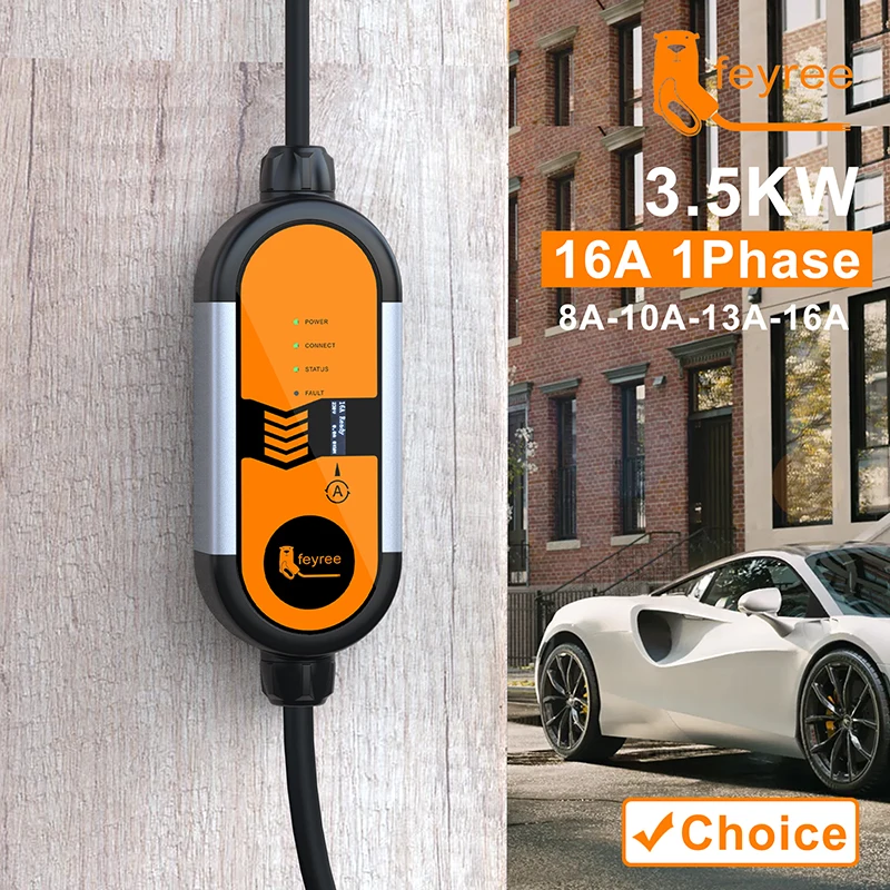 Feyree 전기 자동차용 휴대용 EV 충전기, 타입 2 3.5KW 16A EVSE 충전 박스, 타입 1 SAE J1772 소켓, EU 플러그 컨트롤러 월박스 title=Feyree 전기 자동차용 휴대용 EV 충전기, 타입 2 3.5KW 16A EVSE 충전 박스, 타입 1 SAE J1772 소켓, EU 플러그 컨트롤러 월박스