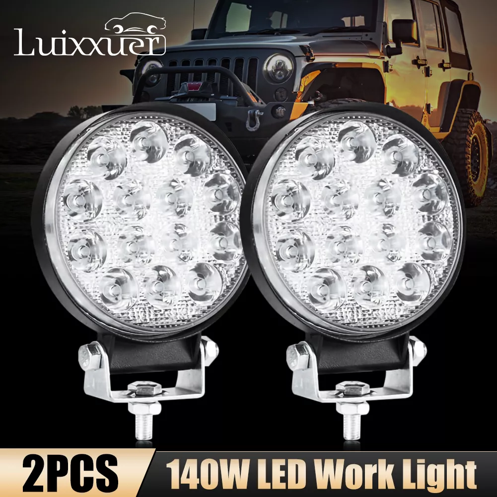 원형 LED 작업등 스포트 램프, 오프로드 트럭 트랙터 보트 SUV UTE 12 24V 9000LM 6000K 운전 램프, 자동차 액세서리, 140W, 2 개 title=원형 LED 작업등 스포트 램프, 오프로드 트럭 트랙터 보트 SUV UTE 12 24V 9000LM 6000K 운전 램프, 자동차 액세서리, 140W, 2 개 
