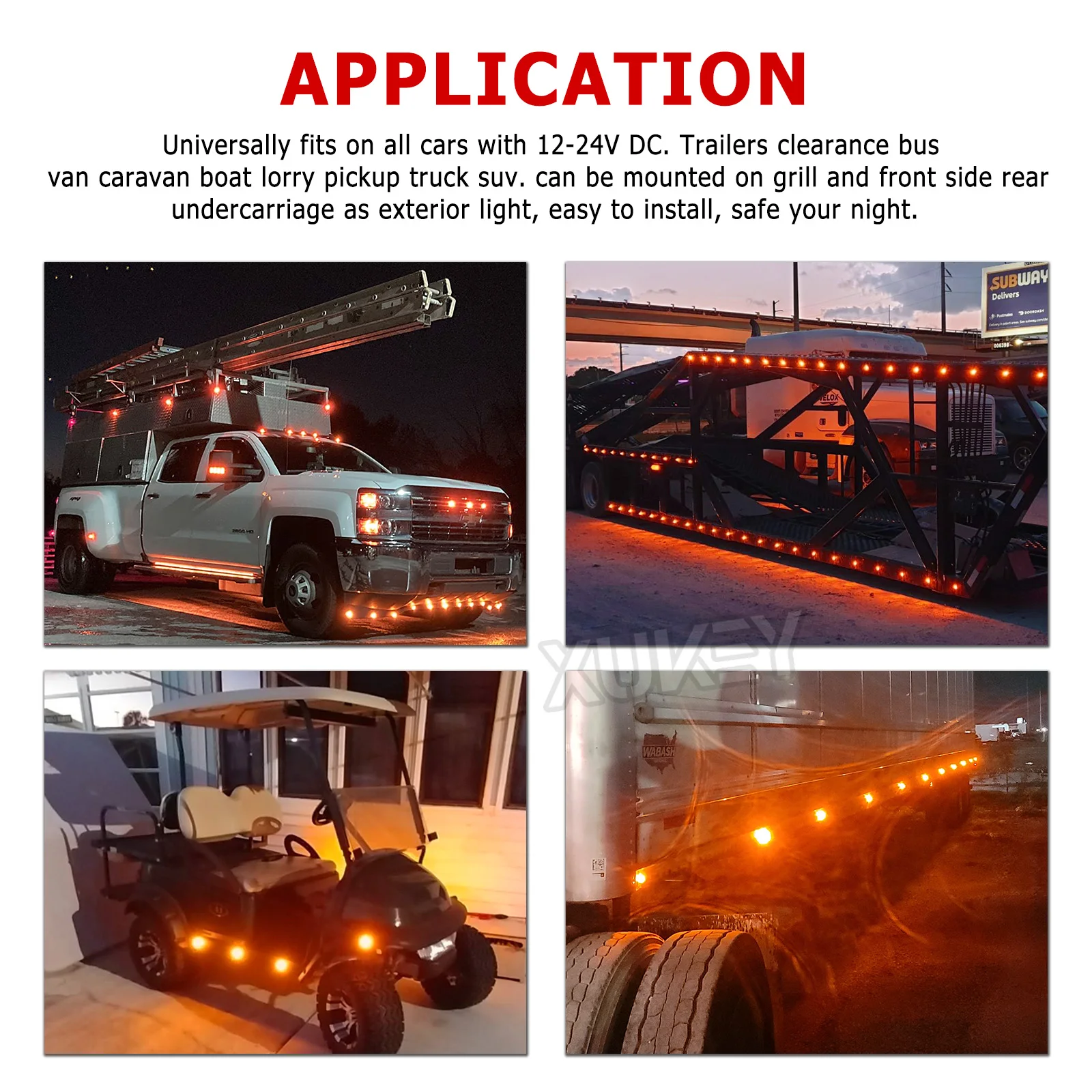 LED 신호 측면 마커 표시등 클리어런스 램프, 트레일러 트럭 캐러밴 캠핑카 UTE 12V 24V, 6x 오렌지 옐로우 앰버 라운드 3/4 인치