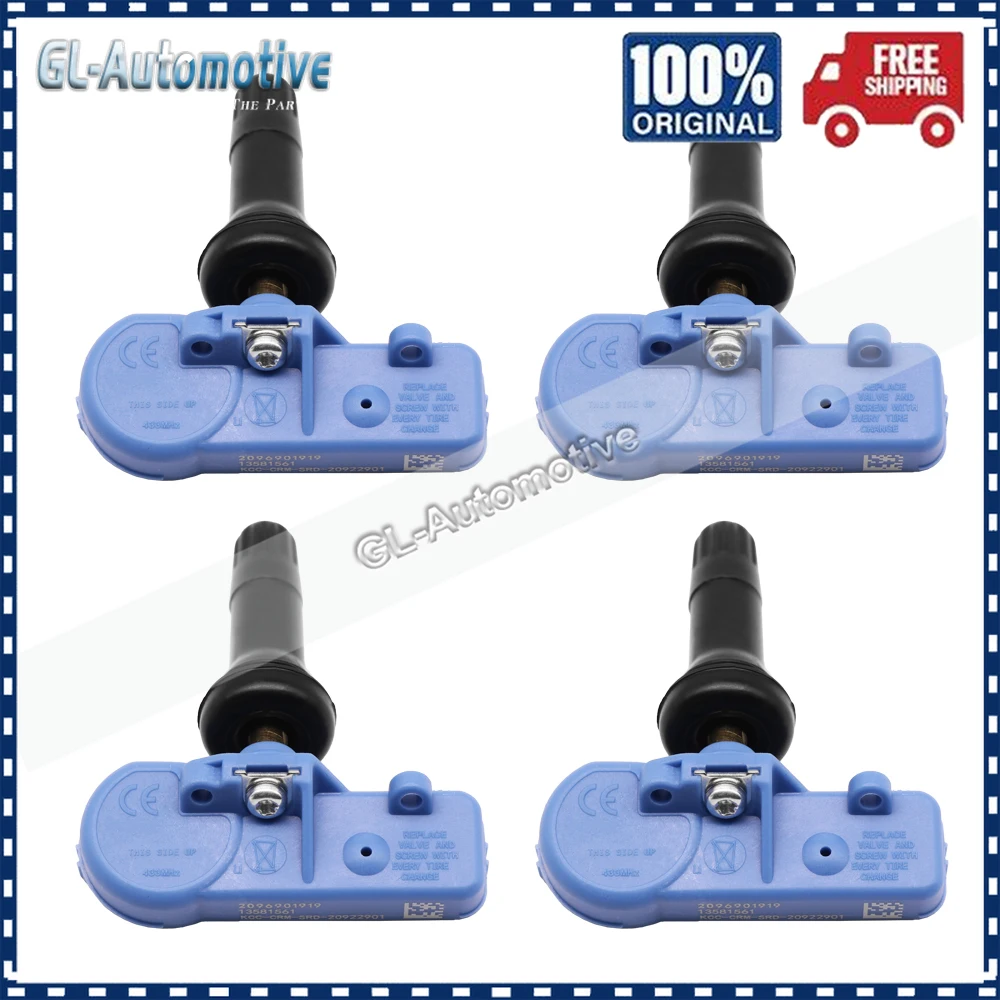Chevrolet Orlando Silverado Spark Tahoe Tracker Trailblazer Trax 용 (4) TPMS 433MHZ 타이어 압력 센서 세트