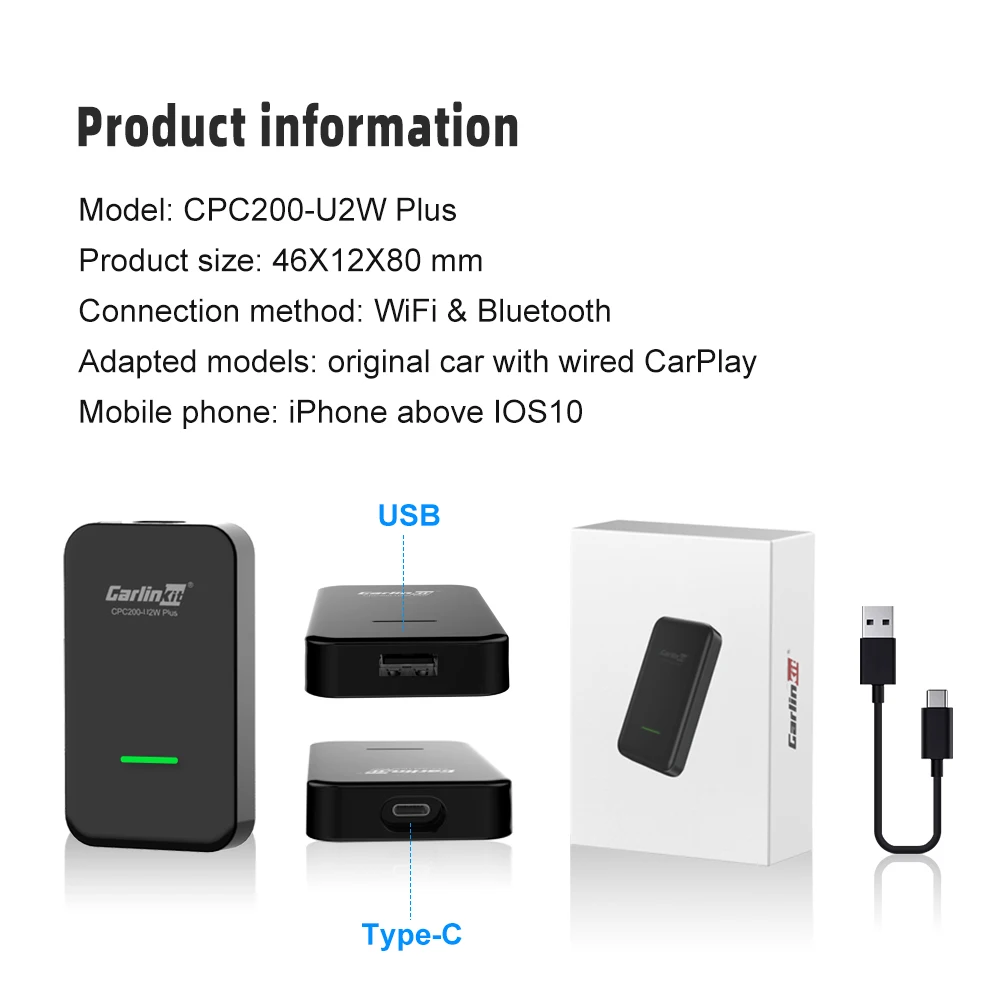 CarlinKit 5.0 3.0 카플레이 무선 어댑터, Ai 박스, 아우디, 마쓰다, 포르쉐, 폭스바겐, 볼보, 시트로엥, 닛산, 기아용, 5GWifi