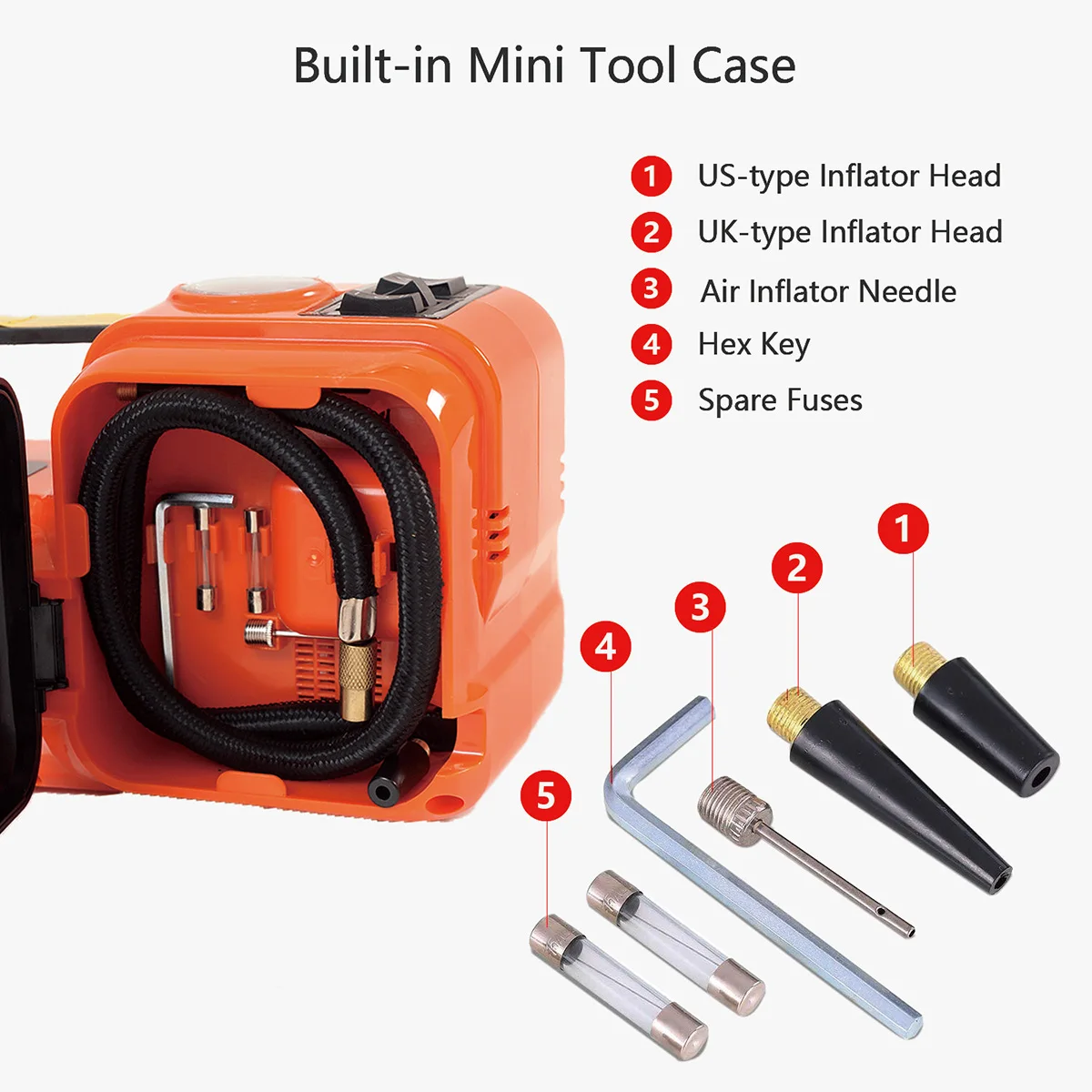 E-HEELP 전기 자동차 잭 키트, 5 톤 12V 유압 자동차 잭, 팽창식 펌프, 전기 렌치 리프팅 기계, 공기 펌프