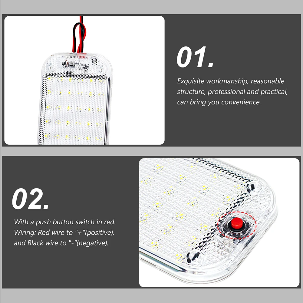 차량 인테리어 돔 지붕 천장 독서등, 48LED, 12V-85V, 자동차 인테리어 조명, 신제품